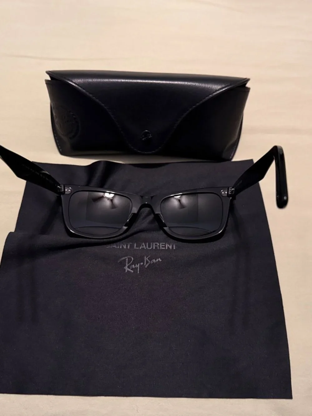 RAY BAN x SAINT LAURENT Limited Edition Unisex Wayfarer Sunglasses - Picture 6 of 14
